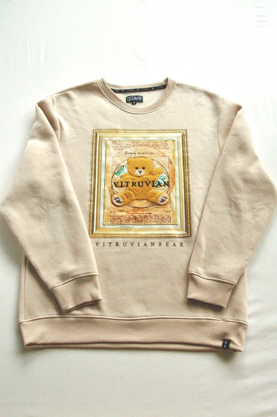 Bear Chenille Patch Sweatshirt Streetwear Luxury Graphic Crewneck XL FatGuap NYC